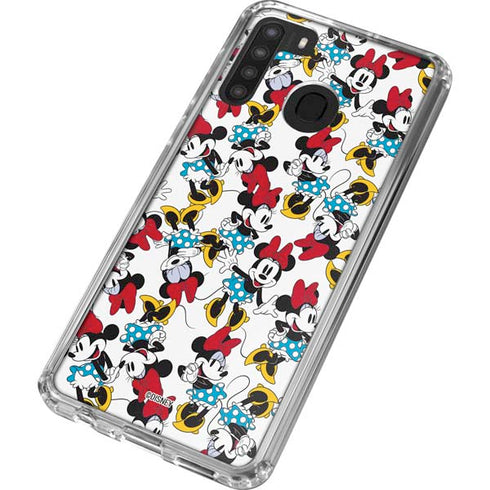 Disney Minnie Mouse Rockin Minnie Pattern Galaxy A21 Clear Case