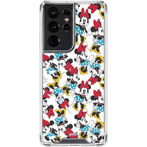 Disney Minnie Mouse Rockin Minnie Pattern Galaxy S21 Ultra 5G Clear Case