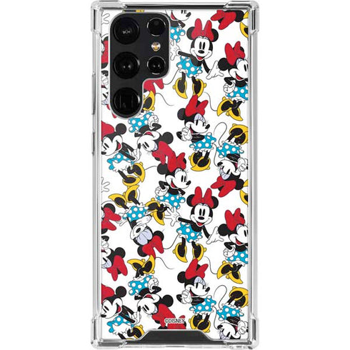 Disney Minnie Mouse Rockin Minnie Pattern Galaxy S22 Ultra Clear Case