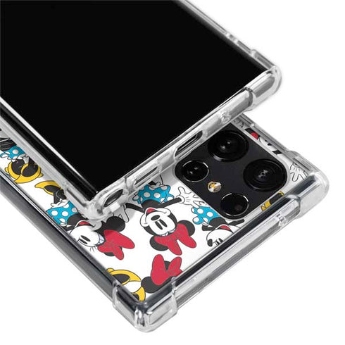 Disney Minnie Mouse Rockin Minnie Pattern Galaxy S22 Ultra Clear Case