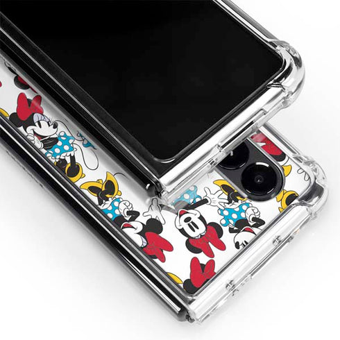 Disney Minnie Mouse Rockin Minnie Pattern Galaxy Z Fold4 5G Clear Case
