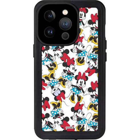 Disney Minnie Mouse Rockin Minnie Pattern iPhone 14 Pro Waterproof Case