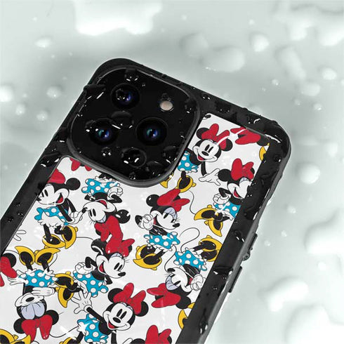 Disney Minnie Mouse Rockin Minnie Pattern iPhone 14 Pro Waterproof Case