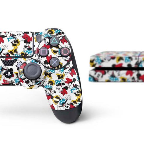 Disney Minnie Mouse Rockin Minnie Pattern PS4 Console and Controller Bundle Skin