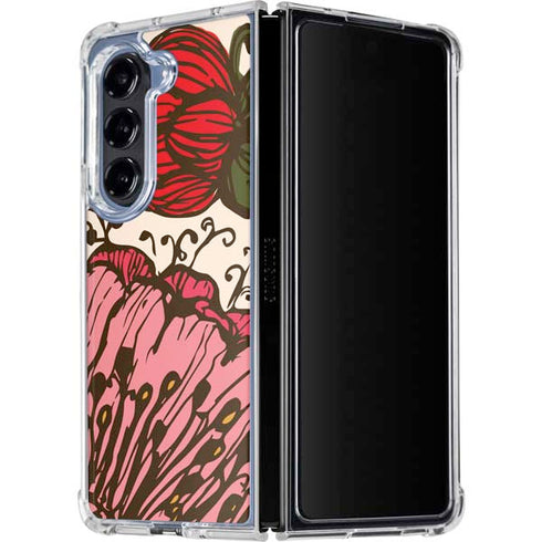 Rose Bud Floral Galaxy Z Fold5 5G Clear Case