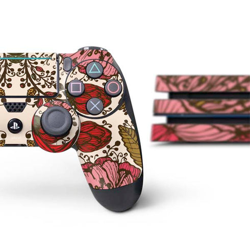 Rose Bud Floral PS4 Pro Bundle Skin