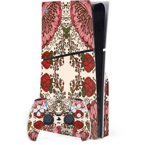 Rose Bud Floral PS5 Slim Disk Bundle Skin