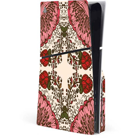 Rose Bud Floral PS5 Slim Disk Console Skin