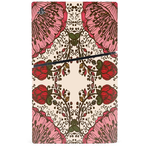 Rose Bud Floral PS5 Slim Digital Edition Console Skin