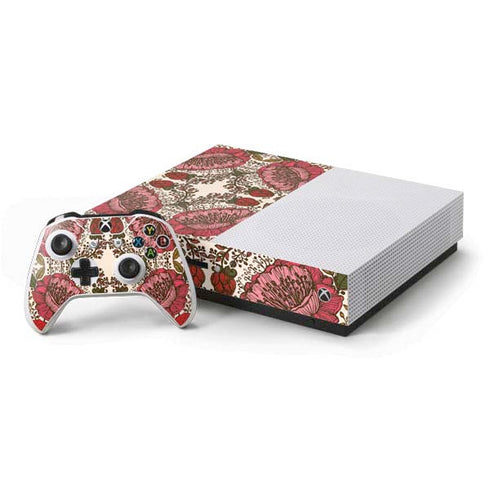 Rose Bud Floral Xbox One S Console and Controller Bundle Skin