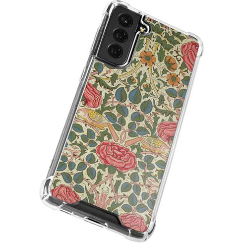 William Morris Rose Galaxy S21 FE Clear Case