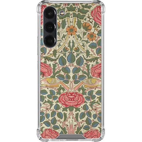William Morris Rose Galaxy S23 Plus Clear Case