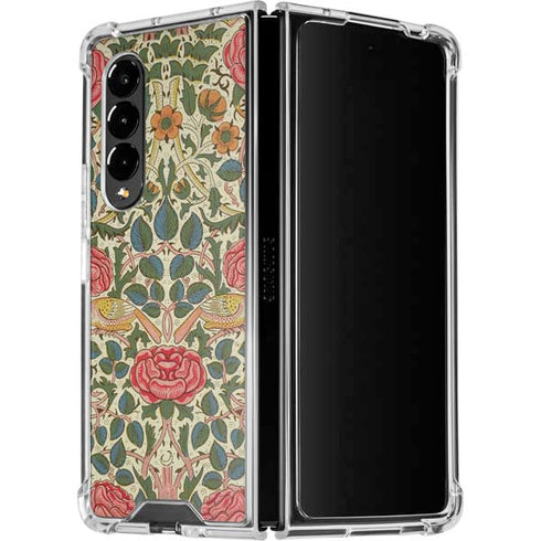 William Morris Rose Galaxy Z Fold4 5G Clear Case