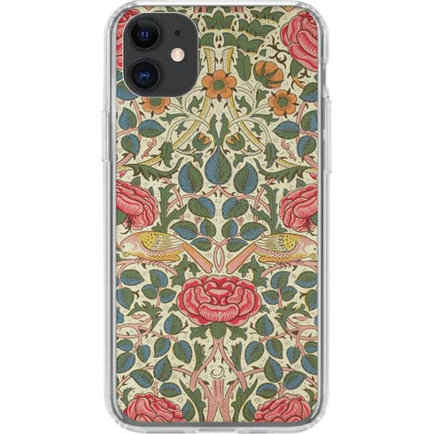 Rose by William Morris iPhone 11 Clear Case