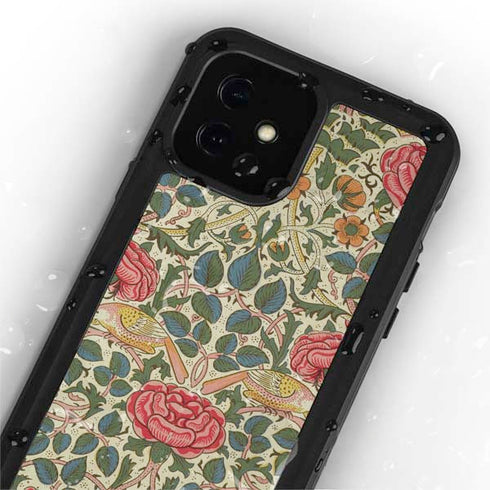 William Morris Rose iPhone 12 Mini Waterproof Case