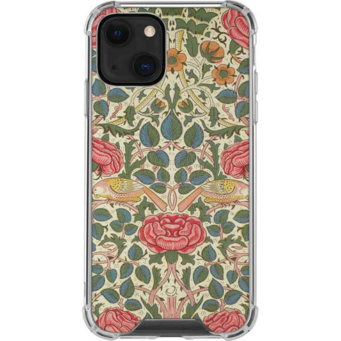 William Morris Rose iPhone 13 Clear Case