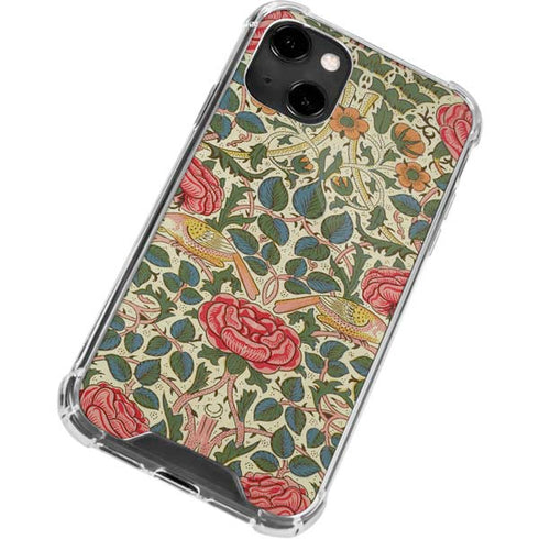 William Morris Rose iPhone 14 Clear Case