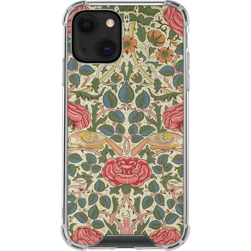 William Morris Rose iPhone 14 Plus Clear Case