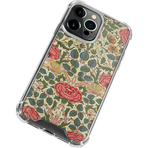 William Morris Rose iPhone 14 Pro Clear Case