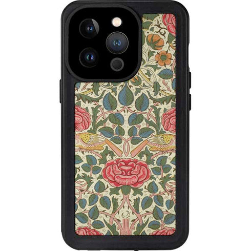 William Morris Rose iPhone 14 Pro Waterproof Case