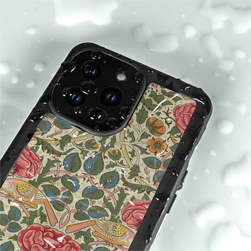 William Morris Rose iPhone 14 Pro Waterproof Case