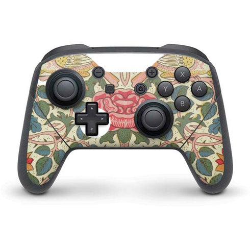William Morris Rose Nintendo Switch Pro Controller Skin