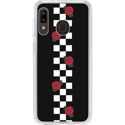 Rose Checkerboard Galaxy A20 Clear Case