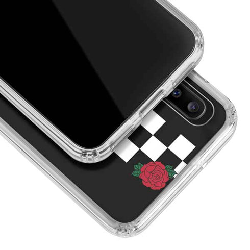 Rose Checkerboard Galaxy A20 Clear Case