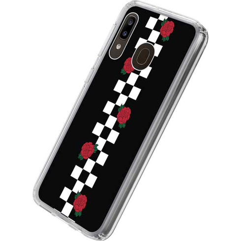 Rose Checkerboard Galaxy A20 Clear Case