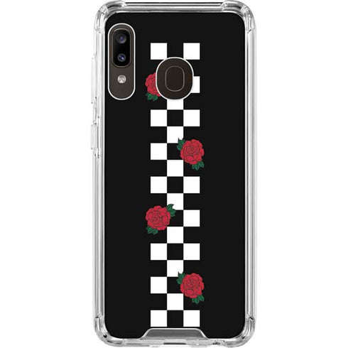 Rose Checkerboard Galaxy A30 Clear Case