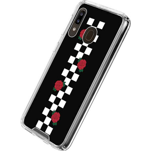 Rose Checkerboard Galaxy A30 Clear Case