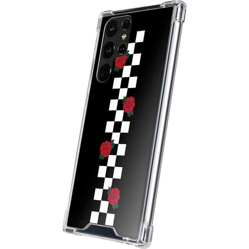 Rose Checkerboard Galaxy S22 Ultra Clear Case