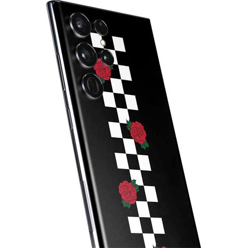 Rose Checkerboard Galaxy S22 Ultra Skin