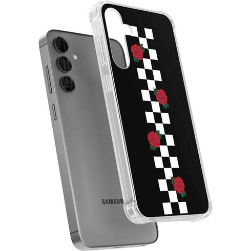 Rose Checkerboard Galaxy S24 Plus Clear Case