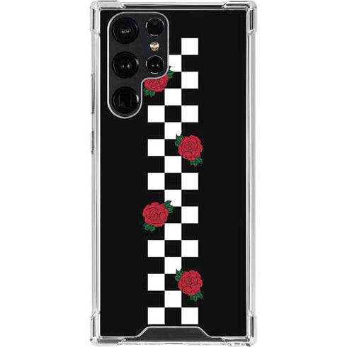 Rose Checkerboard Galaxy S24 Ultra Clear Case