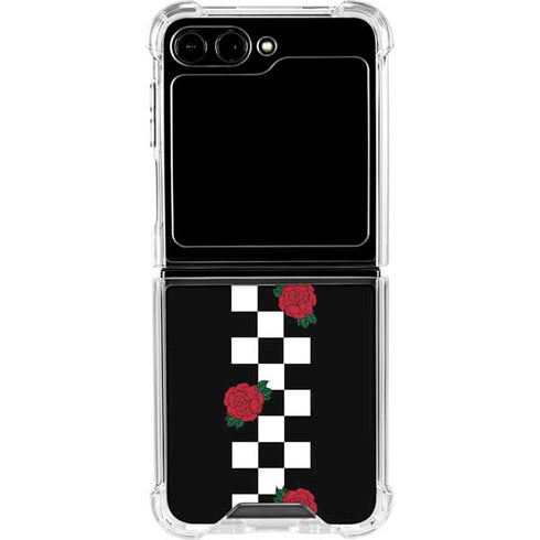 Rose Checkerboard Galaxy Z Flip5 5G Clear Case