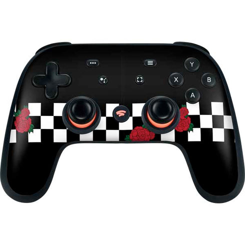 Rose Checkerboard Google Stadia Controller Skin