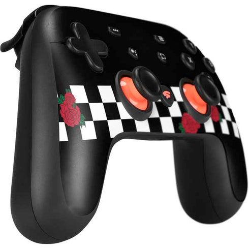 Rose Checkerboard Google Stadia Controller Skin