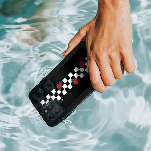 Rose Checkerboard iPhone 11 Pro Max Waterproof Case