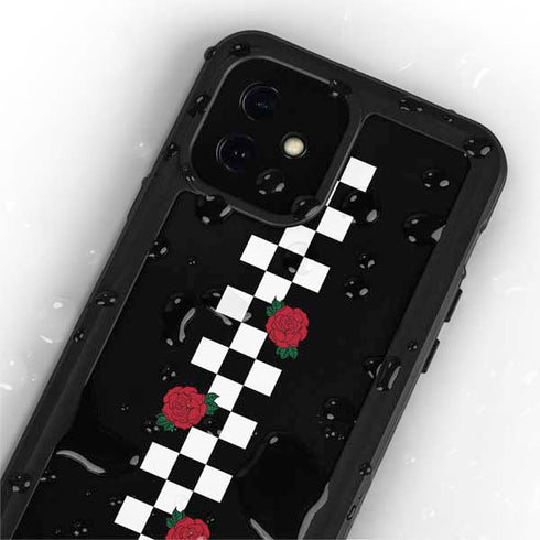 Rose Checkerboard iPhone 12 Mini Waterproof Case