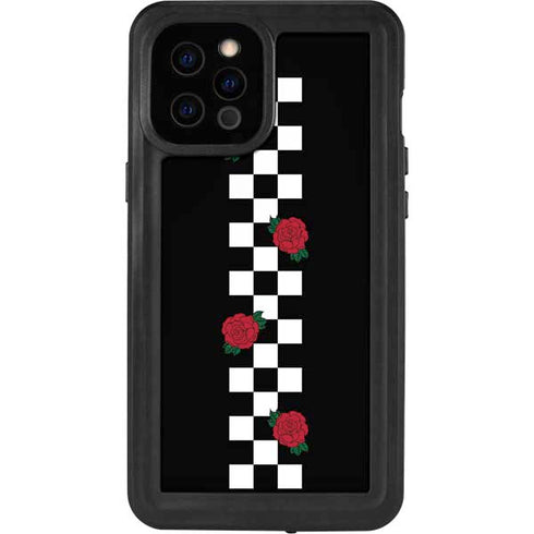 Rose Checkerboard iPhone 12 Pro Max Waterproof Case