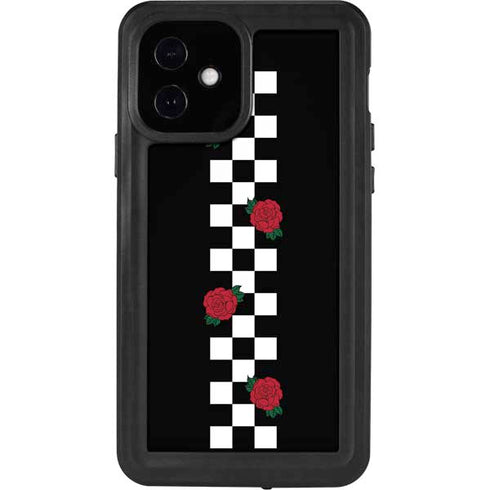 Rose Checkerboard iPhone 12 Waterproof Case