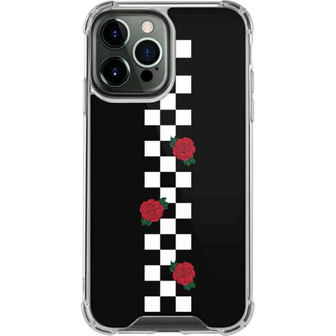 Rose Checkerboard iPhone 13 Pro Max Clear Case