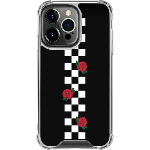 Rose Checkerboard iPhone 14 Pro Clear Case
