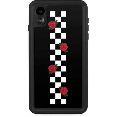 Rose Checkerboard iPhone XR Waterproof Case
