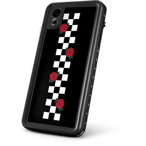 Rose Checkerboard iPhone XR Waterproof Case