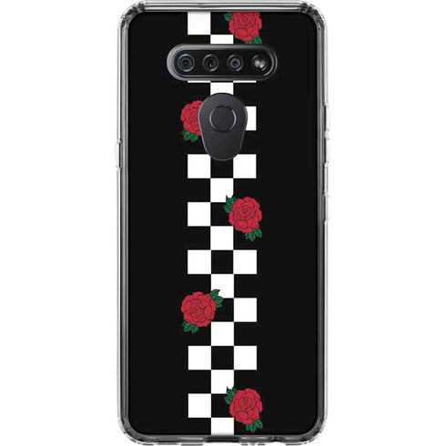Rose Checkerboard LG K51/Q51 Clear Case