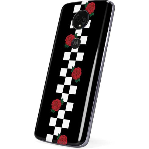 Rose Checkerboard Moto E5 Plus Skin