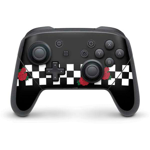 Rose Checkerboard Nintendo Switch Pro Controller Skin