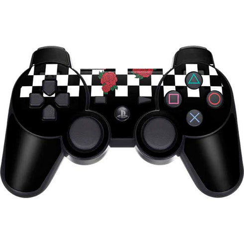 Rose Checkerboard PS3 Dual Shock wireless controller Skin